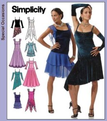 4744 SIMPLICITY DESIGN YR OWN ASYMMETRIC CALYPSO DRESS PATTERN 4-10; 12-20 UNCUT